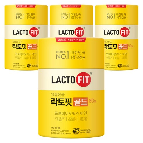 락토핏 정품 골드 80포, 160g, 4개