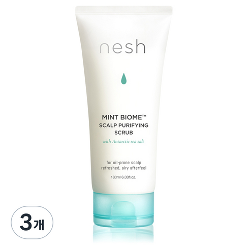 네쉬 민트 바이옴 스칼프 퓨리파잉 탈모증상완화 스크럽, 180ml, 3개