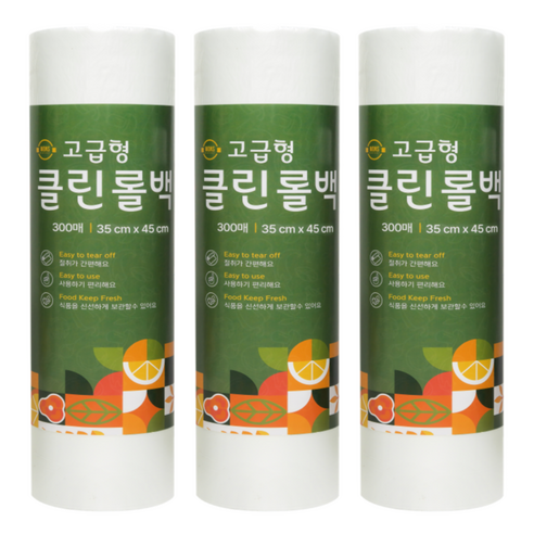 원스마켓 식품포장용 위생롤백 고급형 특대형 35cm x 45cm, 특대(XL), 300개입, 3개