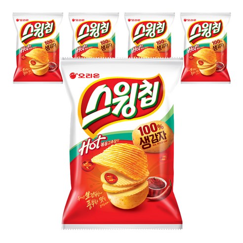 오리온 스윙칩 볶음고추장맛, 110g, 5개