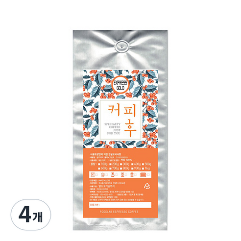 커피후 EXPRESS GOLD 분쇄 커피, 에스프레소, 200g, 4개