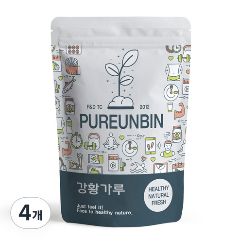 푸른빈 강황 가루 분말, 4개, 500g