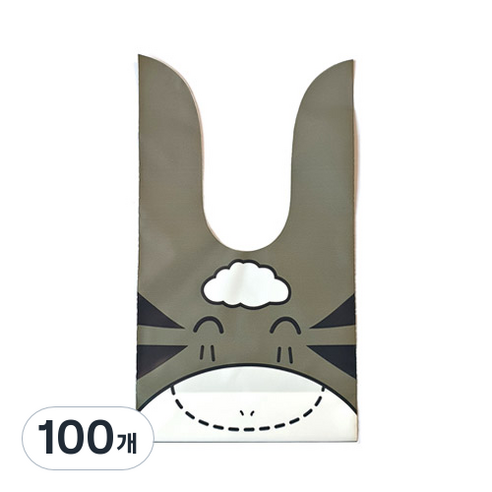복주머니형 보자기 동물비닐백봉투, E 그레이얼룩말, 100개