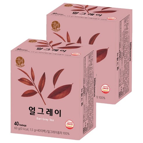 우리차 송원식품 얼그레이, 2개, 1.5g, 40개입