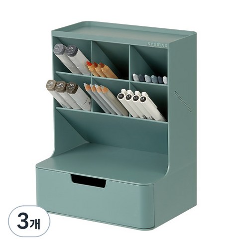 시스맥스 하이브 데스크오거나이저, 코발트그린, 3개