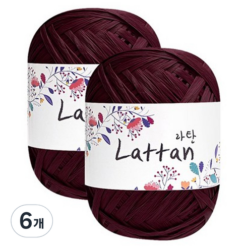 yarna 라탄 2볼 라피아실 40g, 16번(무광), 6개