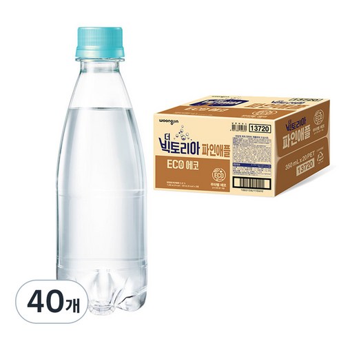 웅진빅토리아 더 빅토리아 에코 파인애플 무라벨, 350ml, 40개