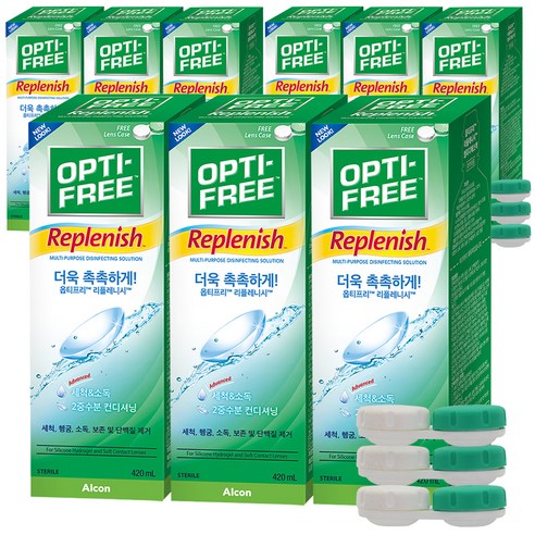 옵티프리 리플레니시 렌즈세정액 3p + 렌즈케이스 3p, 420ml, 9개