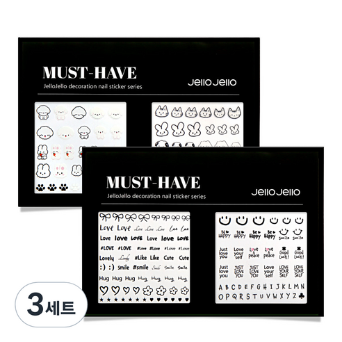 젤로젤로 머스트해브 젤네일 스티커 2종 세트, JNC-13, 3세트