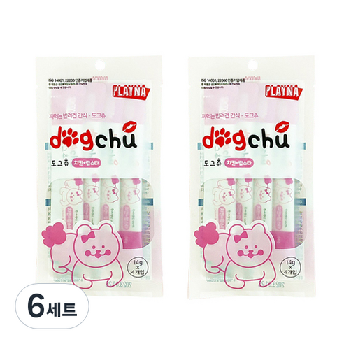 플레이나 도그츄 간식 4p, 치킨 + 랍스타, 6세트