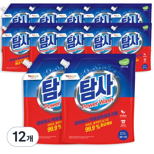 탐사 파워워시 세탁세제, 2.1L, 12개