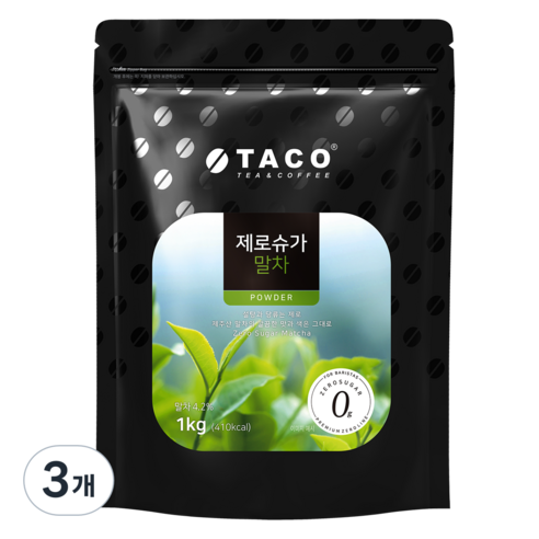 타코 제로슈가 말차 파우더, 1kg, 3개, 1개입