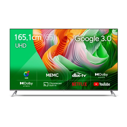 스마트티비 더함 4K UHD LED 구글 OS TV, 109cm(43인치), UA431UHD M8X CHIQ 2023, 스탠드형, 고객직접설치