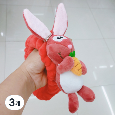 에스떼오뜨젠 세안용 캐릭터 헤어밴드, 레드토끼, 3개
