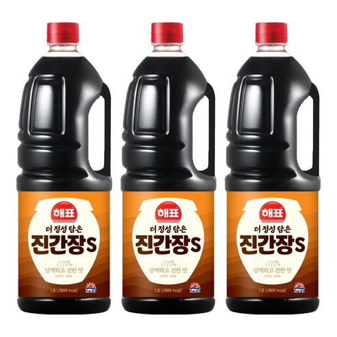 해표 진간장S, 1.8L, 3개