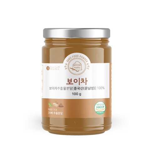 바로푸드 보이차 분말, 100g, 1개입, 1개