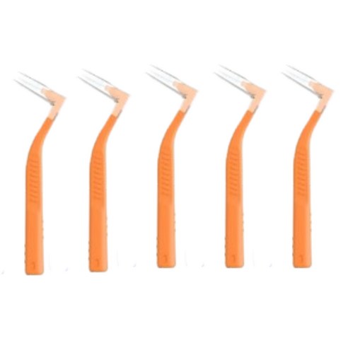 르메이스 L형 치아브러쉬 치간칫솔 오렌지, 5개입, 1개