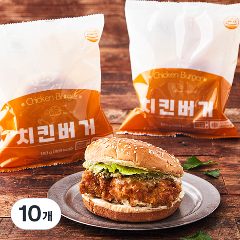 치킨버거, 183g, 10개