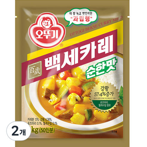 오뚜기 백세카레 순한맛, 1kg, 2개