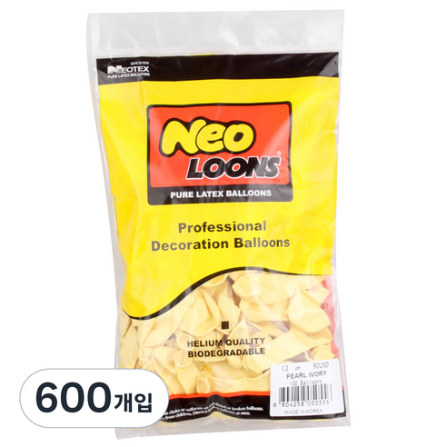 네오룬즈 13cm 라운드풍선, 펄 아이보리, 600개입