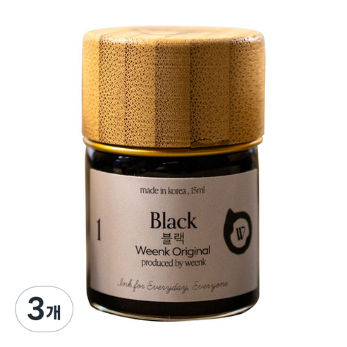 윙크 미니 병잉크 15ml, No 1 블랙, 3개