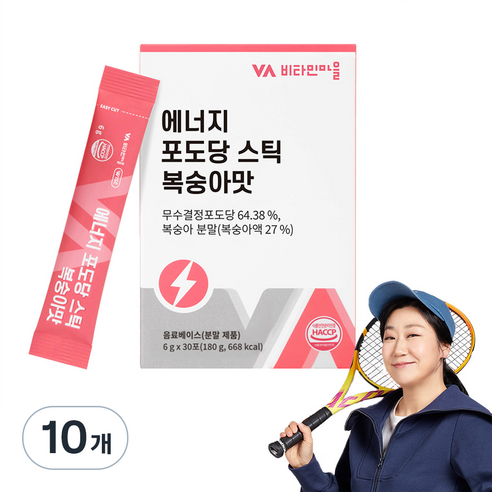 비타민마을 에너지 포도당 스틱 복숭아맛, 6g, 30개입, 10개
