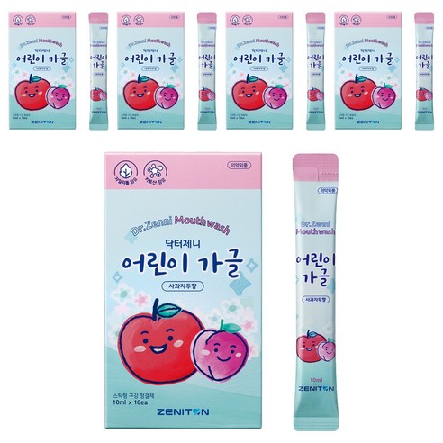 제니튼 닥터제니 스틱 어린이 가글 사과자두향 10p, 100ml, 5개