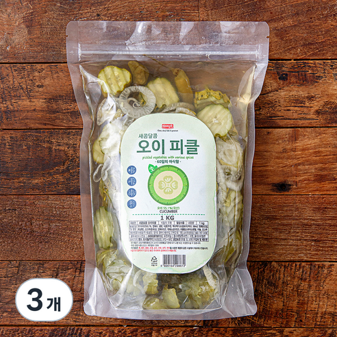 나무새 새콤달콤 오이피클, 1kg, 3통
