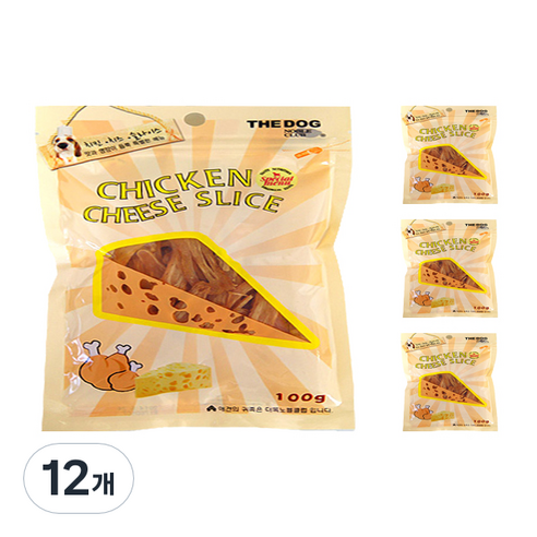더독 강아지 치킨 치즈 슬라이스, 혼합맛(치킨/치즈), 100g, 12개
