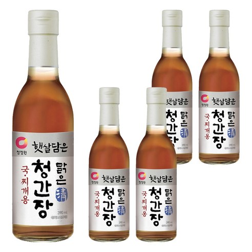 청정원 햇살담은맑은청간장 국찌개용, 390ml, 5개