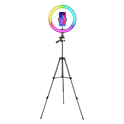 조이트론 RGB 링 라이트 조명 30cm + 휴대폰 홀더 삼각대 세트, 1세트, LD50(링 라이트)