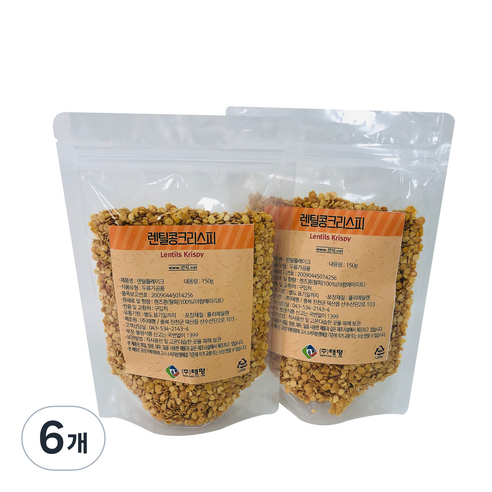 태평선식 렌틸콩크리스피, 150g, 6개