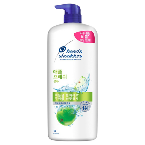 헤드앤숄더 애플 프레쉬 두피 샴푸 깨끗하고 상쾌한 향, 1.2L, 1개