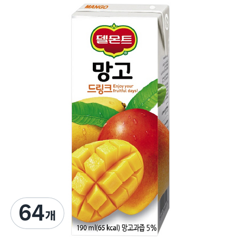 델몬트 드링크팩 망고, 190ml, 64개