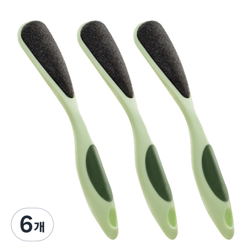 모모리빙 양면 풋 케어 발각질 제거기 그린, 1개입, 6개