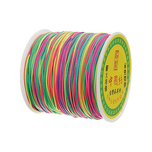 나일론 매듭실 실팔찌 만들기 0.8mm, Rainbow, 1개