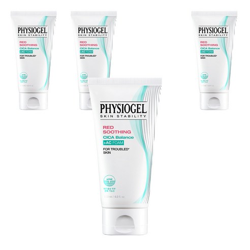 피지오겔 레드 수딩 시카밸런스 AC 폼클렌저, 120ml, 4개