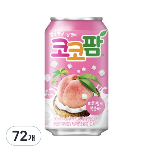 코코팜 피치핑크 복숭아 340ml 24개