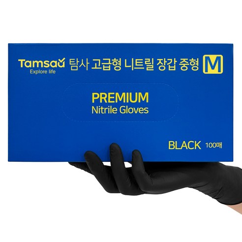 탐사 고급형 6.2g 고중량 니트릴장갑 블랙, 대(L), 5개