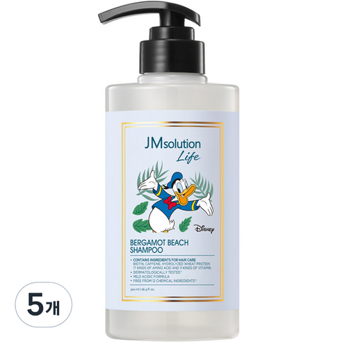 제이엠솔루션 라이프 디즈니 베르가모트 비치 샴푸 시트러스 프레시 향, 5개, 500ml