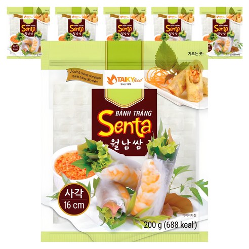 타이키 월남쌈 사각 16cm, 200g, 6개