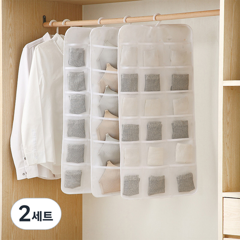 속옷 걸이 지그재그 6칸 + 12칸 + 18칸 세트, 화이트, 2세트