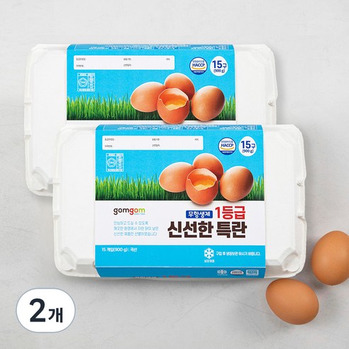 곰곰 무항생제 1등급 신선한 특란, 15구, 2개