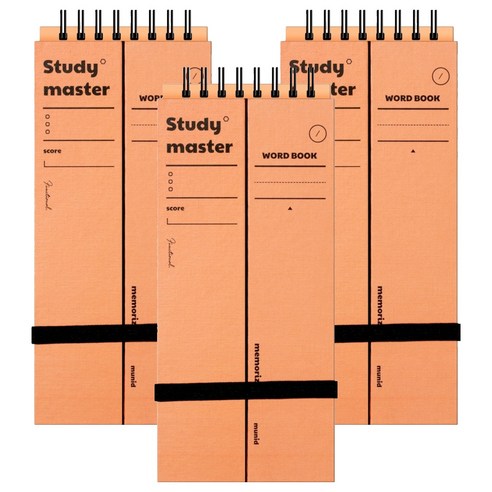 뮤니드 스마트 단어 암기장 140매, 오렌지, 3개