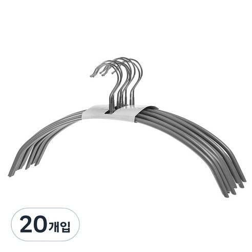코멧 홈 논슬립 라운드 옷걸이, 그레이, 20개입
