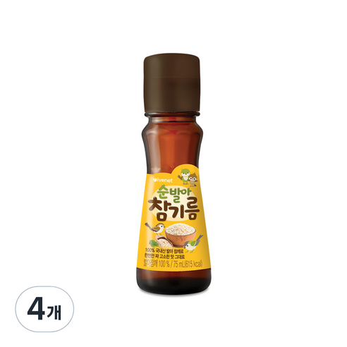 아이배냇 순 발아 참기름, 참깨, 75ml, 4개