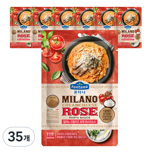 폰타나 밀라노 크림치즈 로제 파스타 소스, 150g, 35개