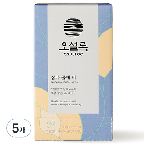 오설록 삼다 꿀배 티, 1.5g, 20개입, 5개