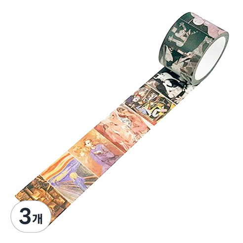 라이프포인트 명화 시리즈 마스킹 테이프 30mm x 8m, 피카소, 3개