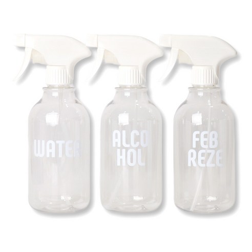 로맨틱노벰버 화이트건 분무기 투명 520ml 3p 세트, 레터링1, 1세트